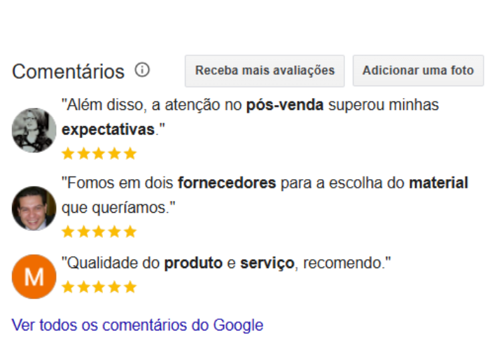 Avaliação de cliente
